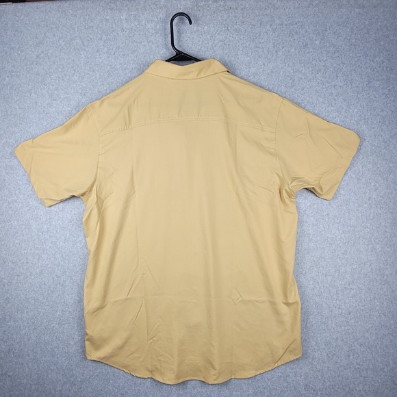 Columbia Red Eagle Lake Short Sleeve Shirt Men's Med Yellow Omni-Shade Polyester - Picture 3 of 7